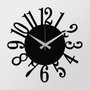 Wallity Enzoclock - S005 Reloj de pared decorativo de metal negro